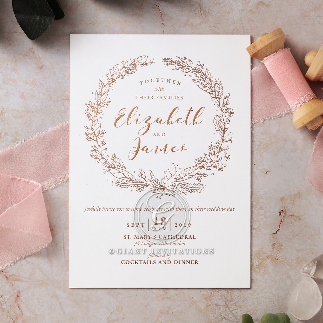 Whimsical Garland Wedding Invitation Card