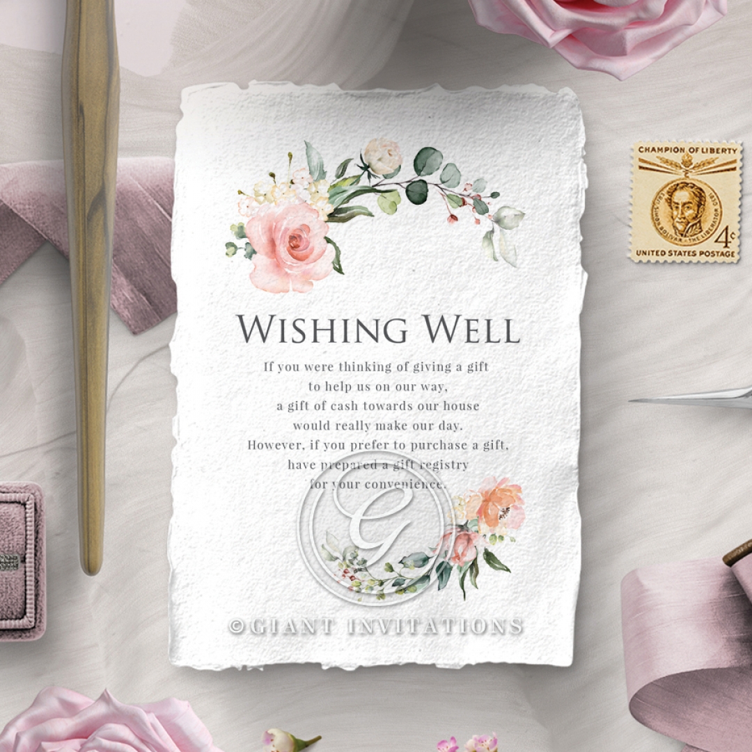 Garden Party wishing well stationery card design