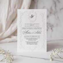 Embossed Floral Crest & Border - Wedding Invitations - IC330-PEM-3D-01 - 189547