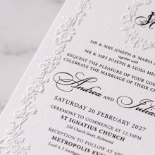 Embossed Floral Crest & Border - Wedding Invitations - IC330-PEM-3D-01 - 189548