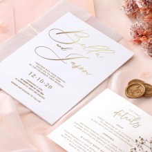 White Acrylic Gold Foil - Wedding Invitations - ACR-FL-2026-1 - 189484