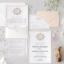 Elegant Framed Crest - Wedding Invitations - PM-KI300-PFL-GG-05 - 187339