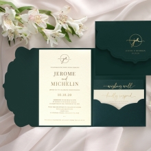 Solid Green Pocket with Foil - Wedding Invitations - BP-SOLPW-TR30-GRNS-01 - 184799