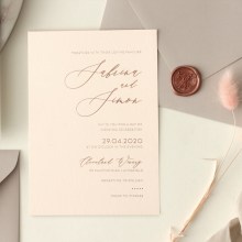 Foiled Timeless on Blush and Grey - Wedding Invitations - CR07-RG-02x - 188239