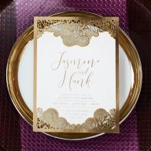 Breathtaking Baroque Foil Laser Cut wedding invitations FTG120001-KI-GG