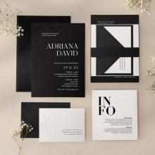 Black Letterpressed & Frame - Wedding Invitations - MB300-PLP-B-01 - 189344