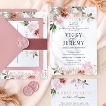 Foiled Blushing Florals - Wedding Invitations - PM-TI300-CP-PFL-GG-2 - 184549