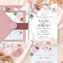 Foiled Blushing Florals - Wedding Invitations - PM-TI300-CP-PFL-GG-2 - 184550