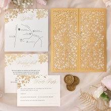 Golden Botanical Gates, Letterpress & Foil - Wedding Invitations - IWP19004-F-2 - 187408