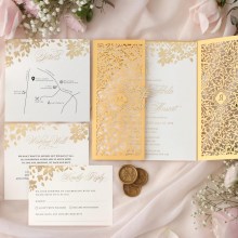 Golden Botanical Gates - Wedding Invitations - IWP19004-F - 189240