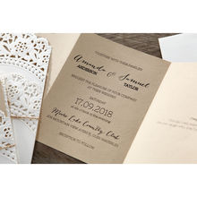 Brown Laser Cut Doily Delight - Wedding invitation - 28