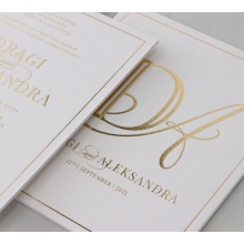 Hardcover White and Gold - Wedding Invitations - SU3M-GG-01 - 185925