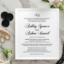 Black Foil with Letterpress Border - Wedding Invitations - WP319BF - 183815