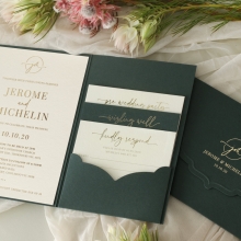 Solid Green Pocket with Foil - Wedding Invitations - BP-SOLPW-TR30-GRNS-01 - 184800