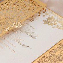 Golden Botanical Gates, Letterpress & Foil - Wedding Invitations - IWP19004-F-2 - 187410