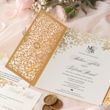Golden Botanical Gates, Letterpress & Foil - Wedding Invitations - IWP19004-F-2 - 187415