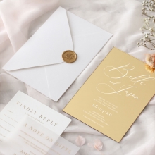 Luxurious Gold Mirror - Wedding Invitations - ACR-GLMR-WH-1 - 185876