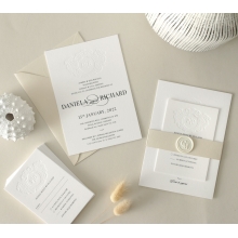 Blind Letterpress Crest with Foil - Wedding Invitations - WP-IC55-BLBF-01 - 184306