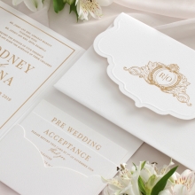 Mesmerising Solid White Pocket - Wedding Invitations - WPSP-01 - 183845