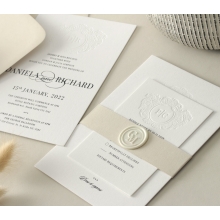 Blind Letterpress Crest with Foil - Wedding Invitations - WP-IC55-BLBF-01 - 184307