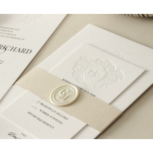 Blind Letterpress Crest with Foil - Wedding Invitations - WP-IC55-BLBF-01 - 184308