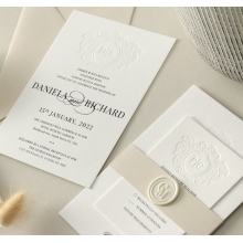 Blind Letterpress Crest with Foil - Wedding Invitations - WP-IC55-BLBF-01 - 184310