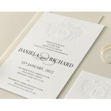 Blind Letterpress Crest with Foil - Wedding Invitations - WP-IC55-BLBF-01 - 184313