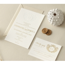 Letterpress Crest with Foil - Wedding Invitations - WP-IC55-BLGG-01 - 184316