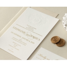 Letterpress Crest with Foil - Wedding Invitations - WP-IC55-BLGG-01 - 184317