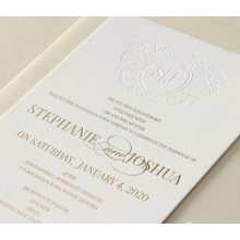 Letterpress Crest with Foil - Wedding Invitations - WP-IC55-BLGG-01 - 184318