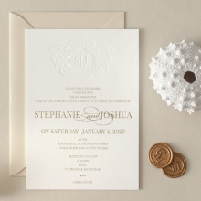 Letterpress Crest with Foil - Wedding Invitations - WP-IC55-BLGG-01 - 184319