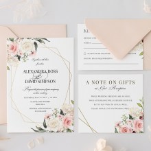Gold Floral Geometric Bloom - Wedding Invitations - KI300-PFL-CL-GG-02x - 188442