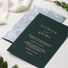 Blind Floral Letterpress and Foil - Wedding Invitations - PLP-WP-CR07-GR-GG - 184811