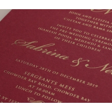 Burgundy Letterpress with Foil - Wedding Invitations - WP001CC-FB - 183875
