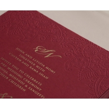 Burgundy Letterpress with Foil - Wedding Invitations - WP001CC-FB - 183877