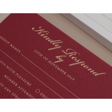 Burgundy Letterpress with Foil - Wedding Invitations - WP001CC-FB - 183878