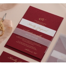 Burgundy Letterpress with Foil - Wedding Invitations - WP001FB-EB-7614 - 183870