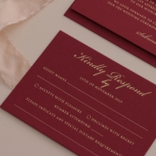 Burgundy Letterpress with Foil - Wedding Invitations - WP001CC-FB - 183881