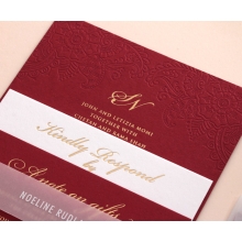 Burgundy Letterpress with Foil - Wedding Invitations - WP001FB-EB-7614 - 183872