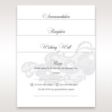 White Black Laser Cut Wrap with Ribbon - Wedding invitation