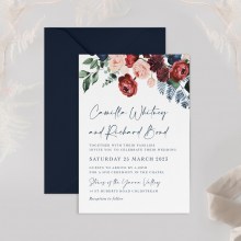 Navy Burgundy Romance - Wedding Invitations - KI300-CP-27 - 189370