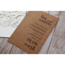 Brown Rustic Romance Laser Cut Sleeve - Wedding invitation - 95