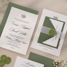 Floral Minimalist Letterpress - Wedding Invitations - IC330-PLP-B-12 - 189041