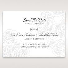White Laser Cut Floral Lace - Save the Date - Wedding Stationery - 29