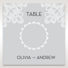 Silver/Gray Elagant Laser Cut Wrap - Table Number Cards - Wedding Stationery - 68