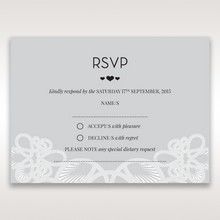 Silver/Gray Elagant Laser Cut Wrap - RSVP Cards - Wedding Stationery - 48