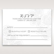 White Laser Cut Floral Lace - RSVP Cards - Wedding Stationery - 31