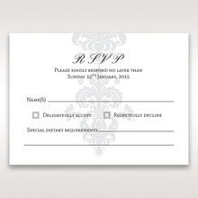 White Letter-fold Damask Pocket - RSVP Cards - Wedding Stationery - 77