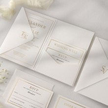 Minimalist Vertical Pocket - Wedding Invitations - PCK-VT-WH - 189118