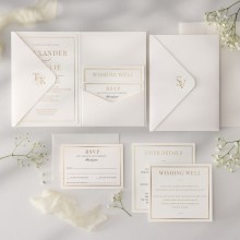 Minimalist Vertical Pocket - Wedding Invitations - PCK-VT-WH - 189246